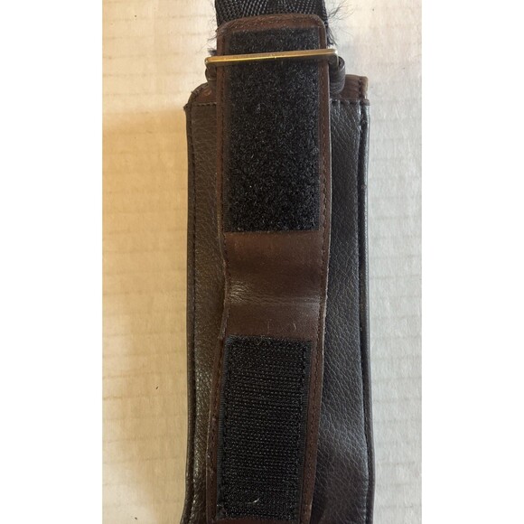 Vintage Nine West Crossbody Bag Unisex Brown Leather Slim Line Wide Strap - Picture 7 of 15